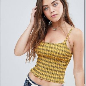 Yellow and Black Plaid Tank Top